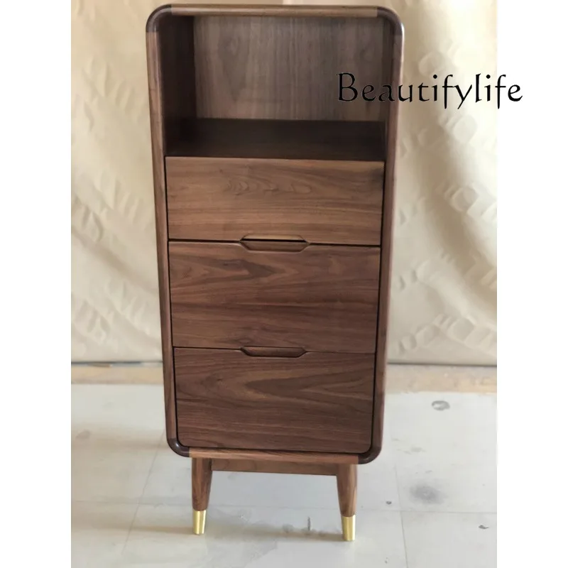 

Armadietto laterale francese retrò medievale armadietto laterale in legno massello nordico americano di fascia alta in noce nera