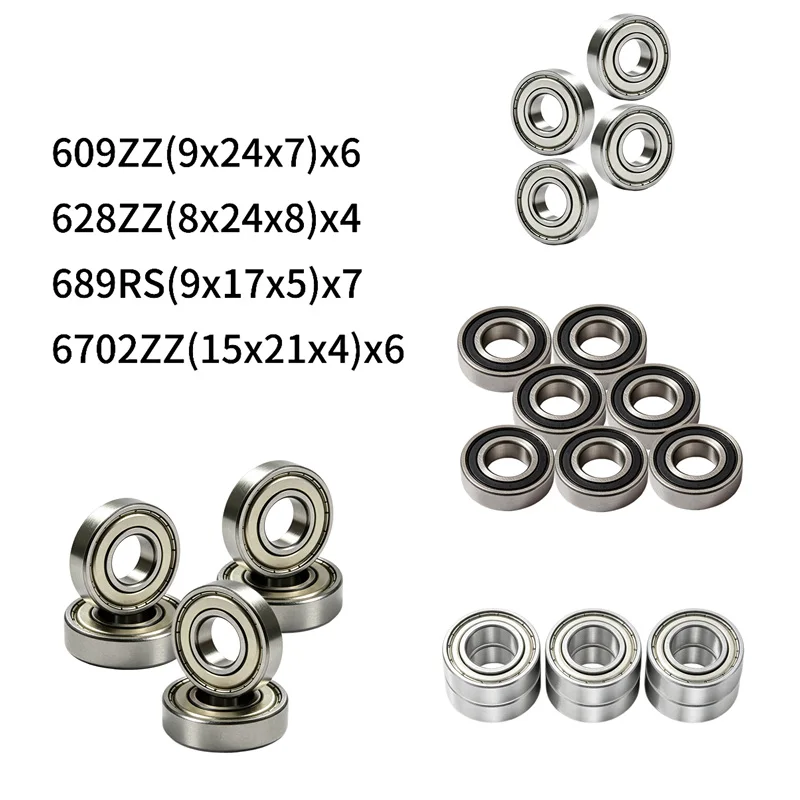 23pcs Full Sealed Bearing Set for Large Scale RC Tug Boat Shaft, Rudder and Gearbox Spare Replacement Bearings