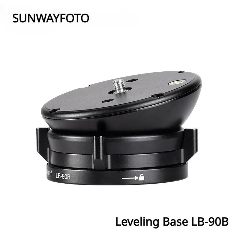 SUNWAYFOTO LB-90B 25kg Leveling Base, 90mm Low-Profile Platform with Butterfly Lock for Tripod Panorama