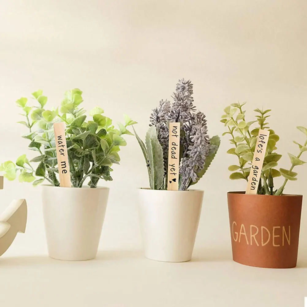 

50pcs Wooden Plant Labels Natural Garden Identify Boards For Plants Trees Flowers Vegetables Blank Diy Outdoor Pot Signs