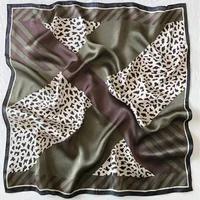 70cm Pink Floral Silk Scarf for Women Simulated Silk Fresh and Elegant Versatile Headwear Clothing Bags and Square Scarf 4
