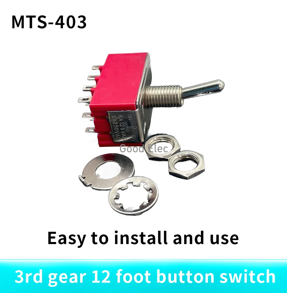 MTS-403 Red 4PDT ON-OFF-ON 12 pins Power Button 3 positions 2A/250VAC 6A 125VAC Rocker Toggle Switch