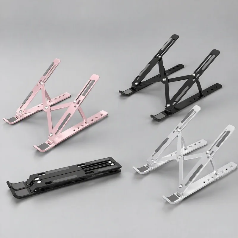 Laptop Stand, Adjustable Foldable Notebook Riser, Portable Collapsible Cooling Bracket for Desktop Office Home Daily Use