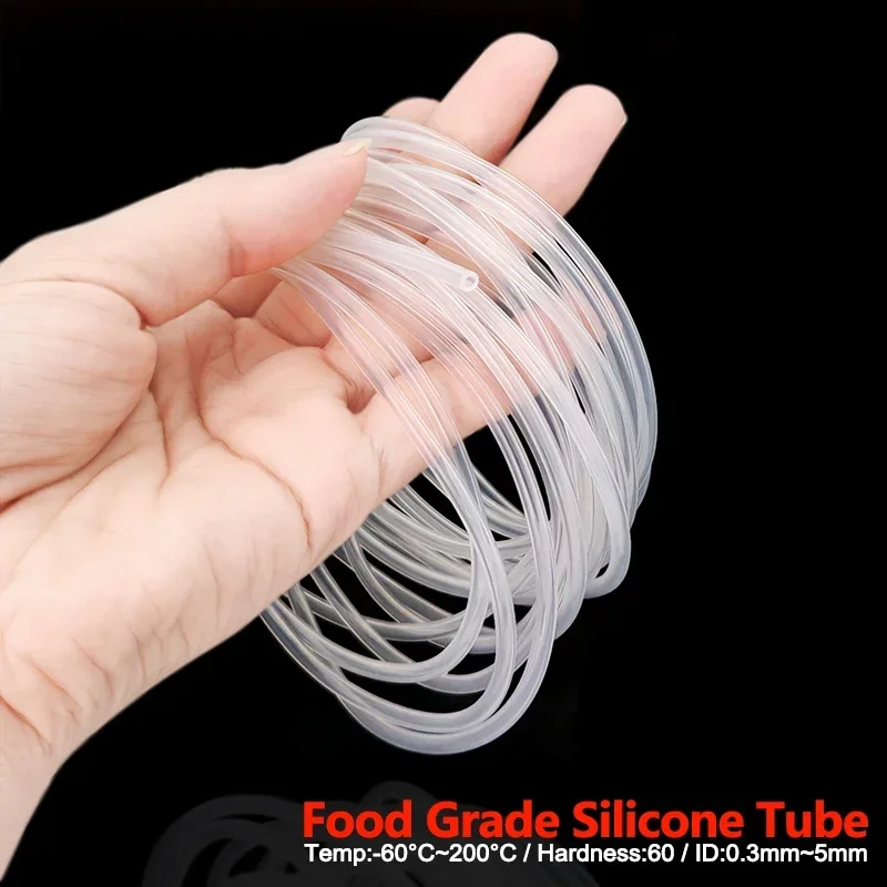 

5/10 м прозрачная гибкая силиконовая трубка ID 0,5 мм 1 1,5 2 2,5 3 3,5 4 мм нетоксичная пищевая трубка термостойкость