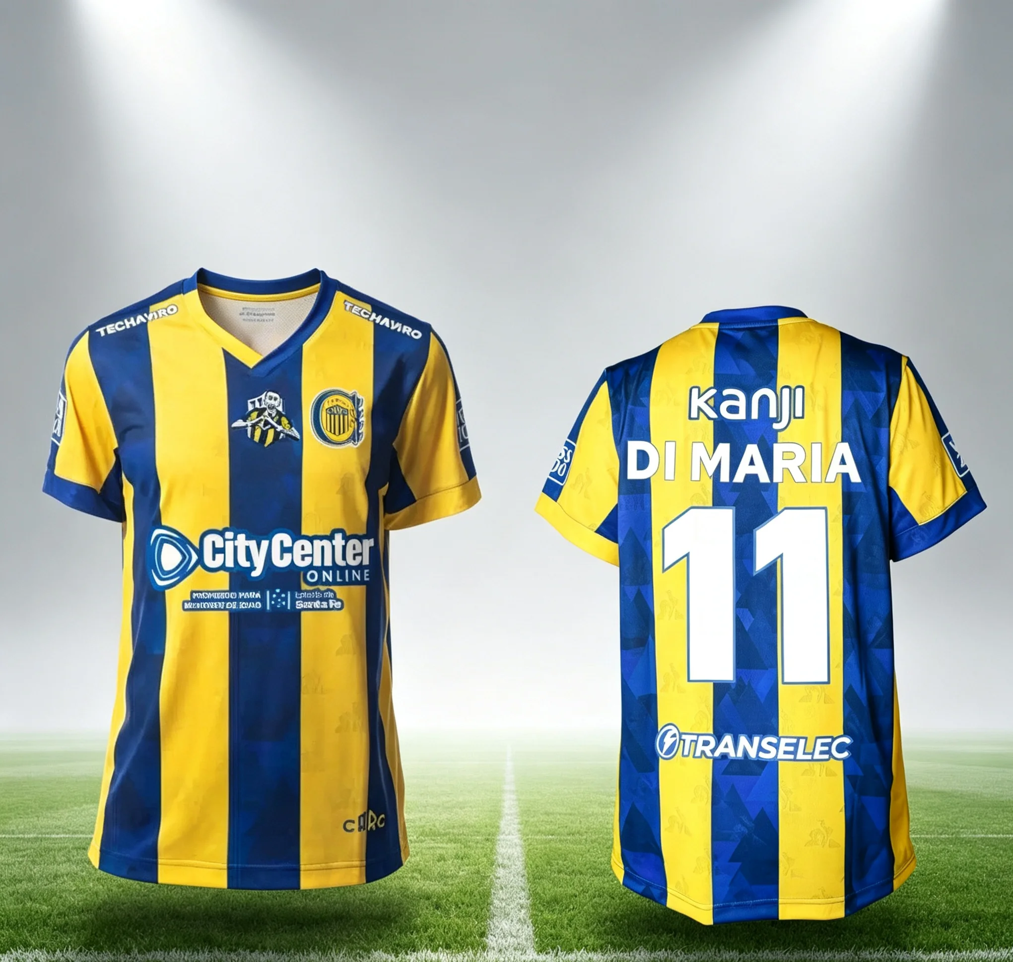 Rosario Central Ángel Di María 3D-Druck Fußballtrikot Herren Sommer Sport T-Shirt Atmungsaktiv Schnelltrocknend Streetwear Kleidung – Detail 1