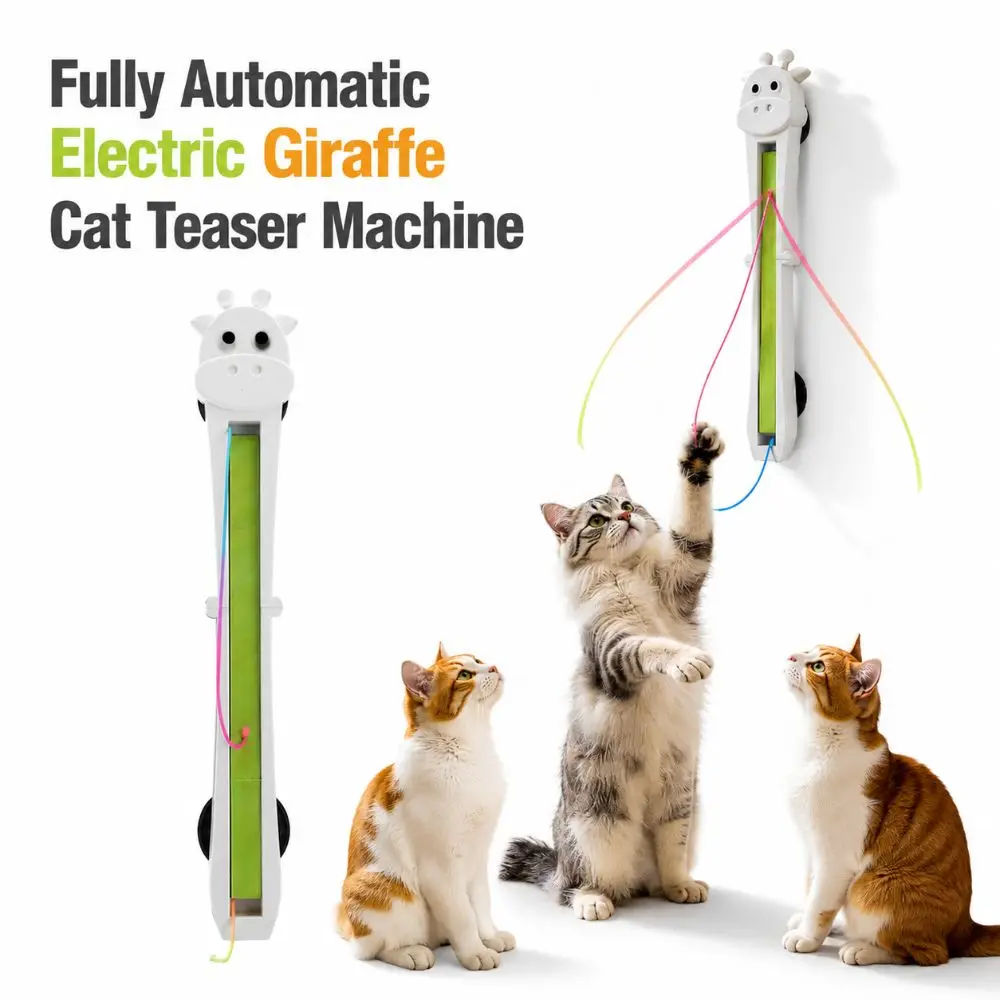 Fully Automatic Giraffe Cat Teaser Machine Automatically Tightens Throws Ropes Electric Cat Teaser Rechargeable Self-adhesive