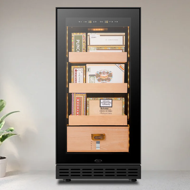 Home Electrical Humidor Cabinet Storage Luxury Compressor Cooling Cigar Humidor for Professional Tobacco Collection Pro