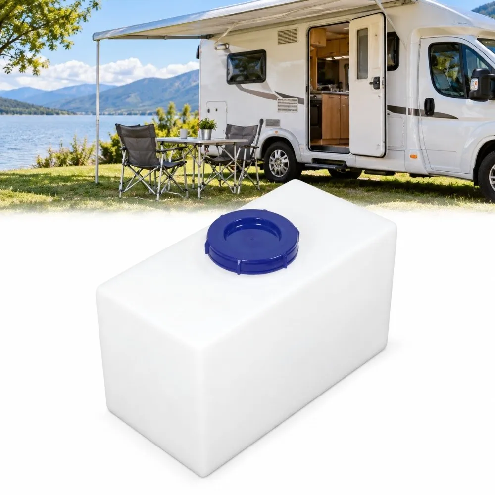 5 Gallon Capacity RV Water Container PE Large Capacity Water Holding Tank 40*20*15cm 100mm Inlet Diameter Water Tank