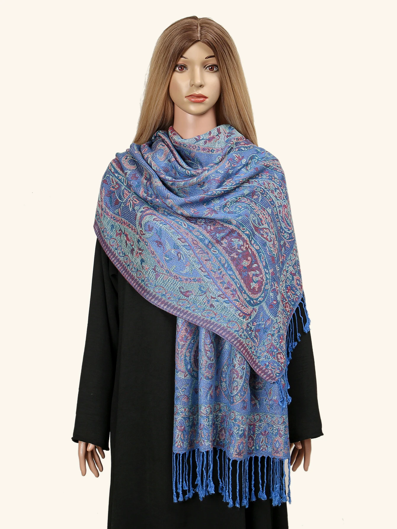 Retro Paisley Modal Shawl Wraps For Women Summer Elegant Long Shawl Pashmina With Tassel Vintage Fashion Stoles 185*70cm