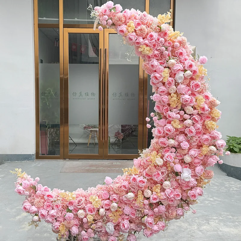 

Artificial artificial flower moon-shaped arch