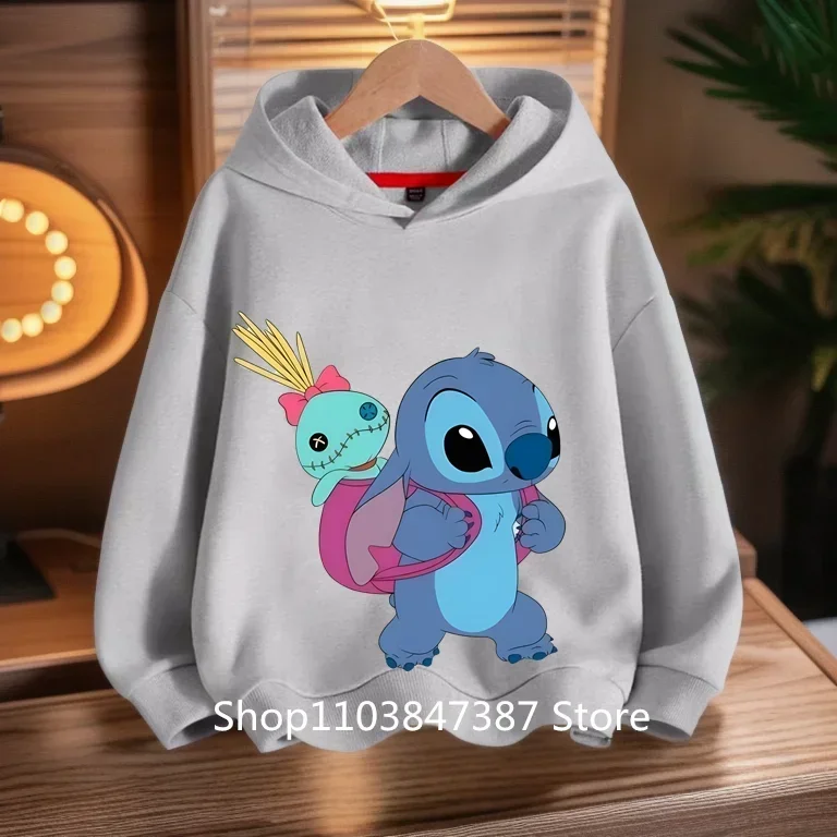 

Stitch Trucksuit Harajuku Printed Children's Hoodie for 3-14 Years Old Autumn Street Fashion Boys Girls Pullover Outdoor Sports
