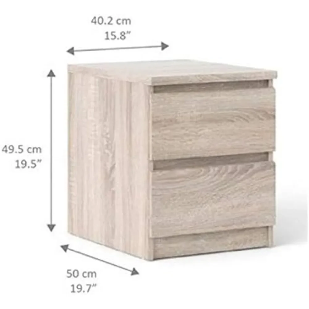 6 Drawer Double Dresser and 2 Drawer Nightstand Set in Truffle