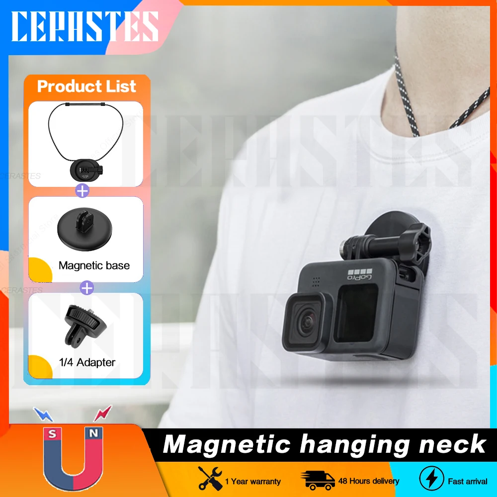 

CERASTES Action Camera Bracket Quick Release Neck Holder Hanging Mount Adapter For GoPro Hero 10 9 Insta360 Accessories