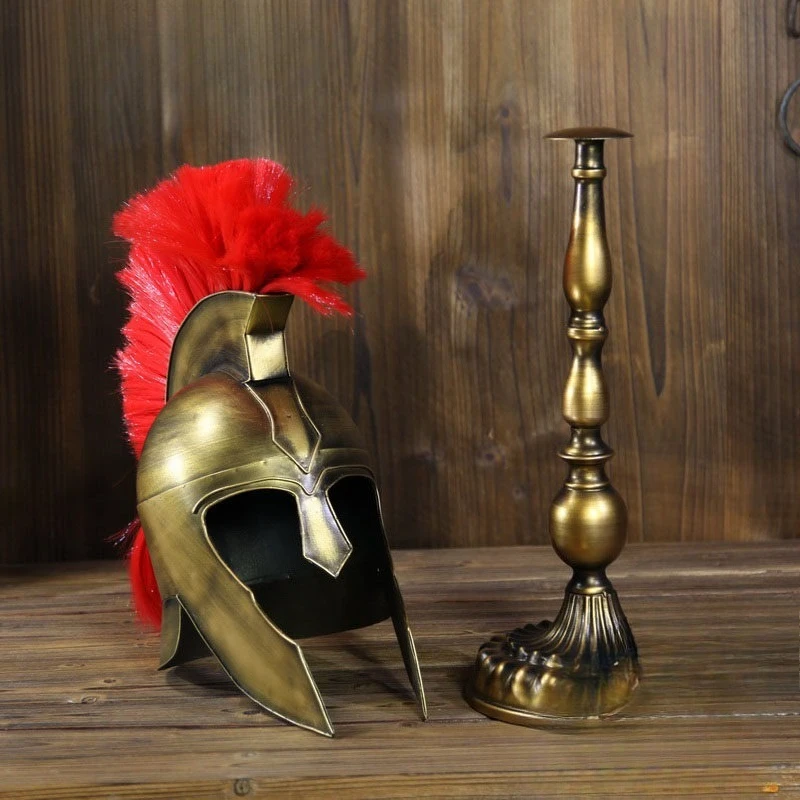 Medieval Knight Samurai Helmet Retro Nostalgic European Bar Internet Cafe Tabletop Ornament