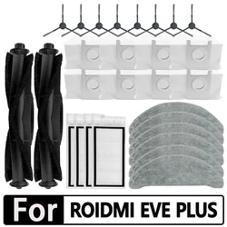 For ROIDMI EVE PLUS Accessories Robot vacuum cleaner Dust bags HEPA filter main brush mop cloth Replacement spare parts