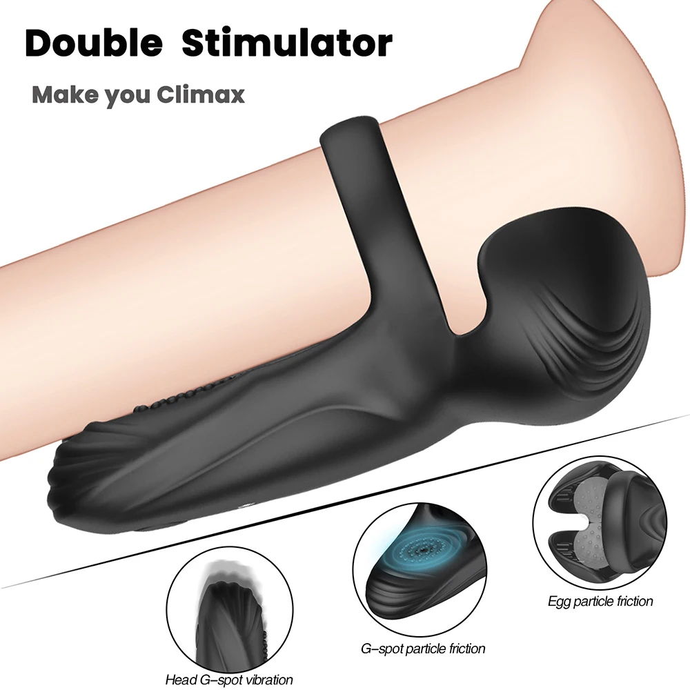 Vibrating Cock Ring Testicle Massager Vibrator For Men Masturbator Chastity Wireless Remote Control Sexy Toys For Men Adult 18