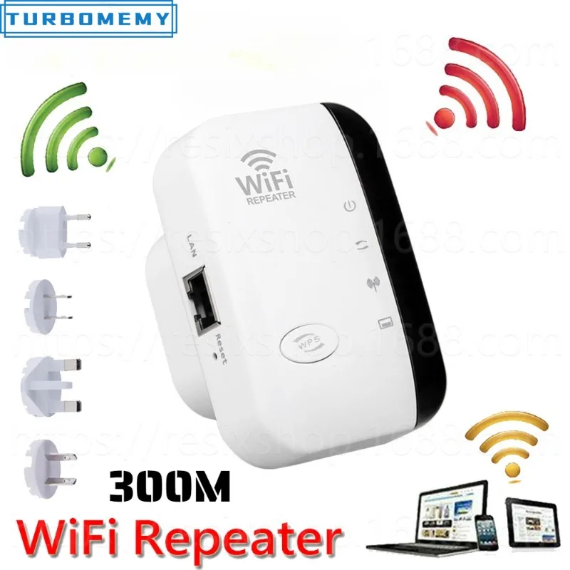 300Mbps Wireless WIFi Repeater 2.4G Router Wifi Range Extender Wi-Fi Signal Booster 802.11N Network Card Adapter for Office PC
