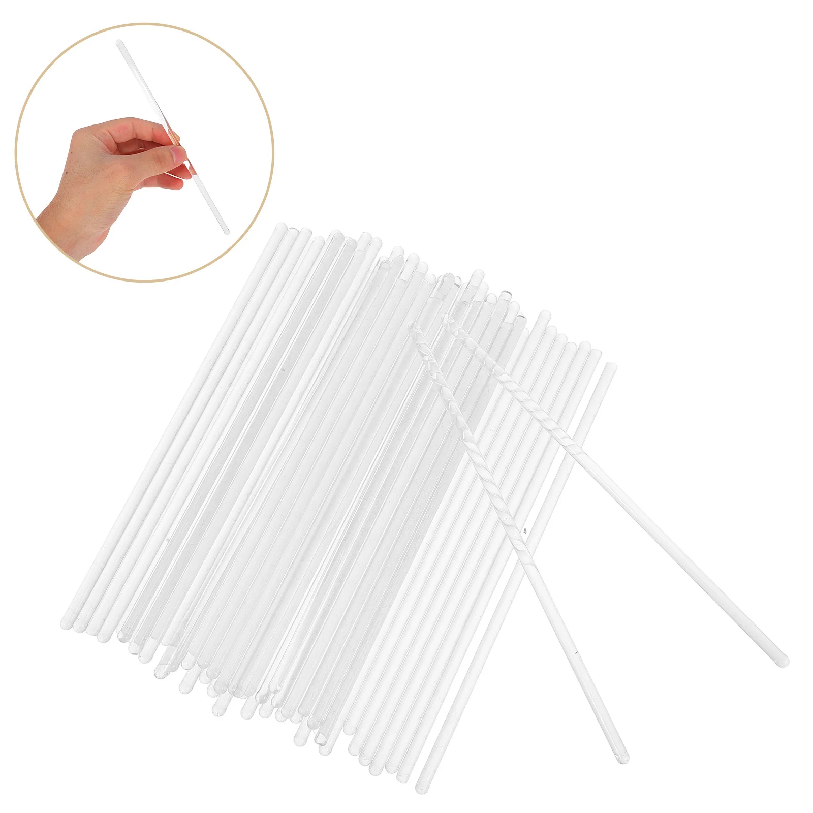 

50Pcs Durable Glass Stirring Rods High Temperature Resistant Laboratory Glass Rods Mixing and Drainage Sticks for Experiments