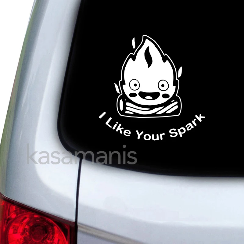 Powered by Calcifer Fuel Tank Cap Car Stickers Cover Scratches Window Decal For Motorcycle, Laptop, Phone, Helmet Decoration view 3