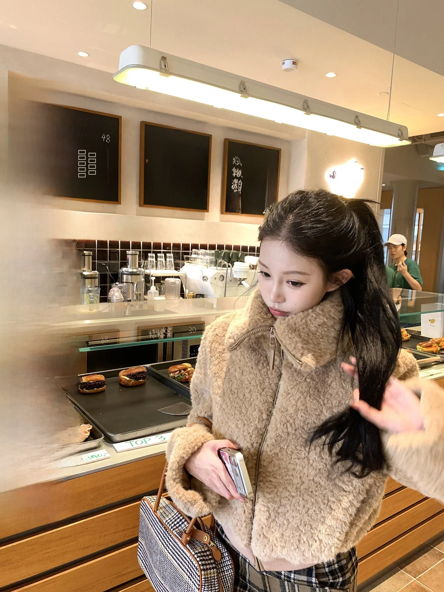 

Pinksoya Korean Sle Stand Collar Loose Fit ort Jaet Women's Autumn Winter Warm Polyester Fiber Long Sve Zipper Closure