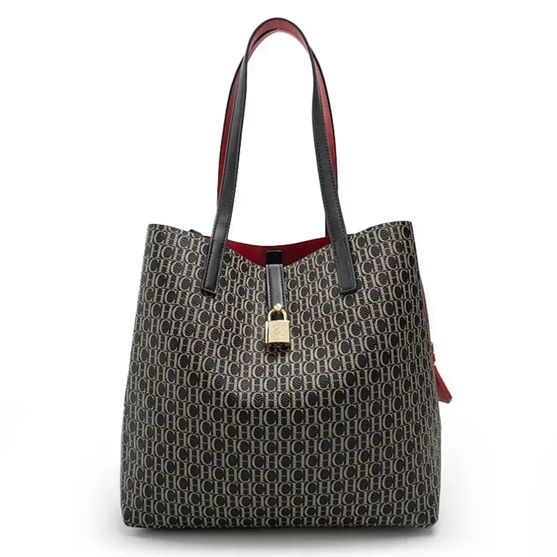 Letter Pattern Design Large Capacity Simple Style 2025 New Women's Tote Bag Portable Multi-functional Fashion Crossbody Bag