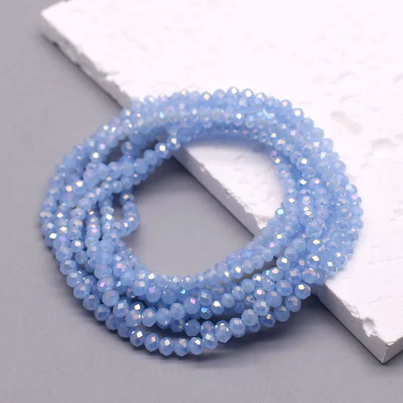 1 2 3 4Mm Rose Rood Verven Rondelle Kristallen Glazen Kralen Platte Facet Losse Spacer Glazen Kralen Voor Sieraden maken Sieraden Diy