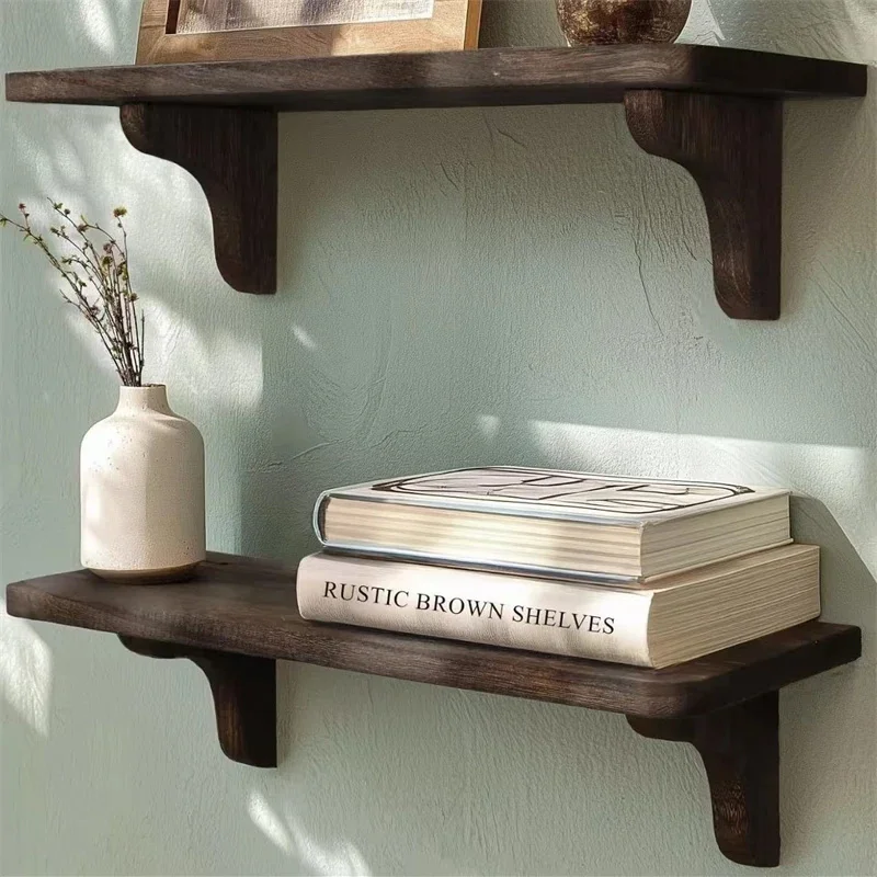2-teiliges Set aus Holz-Schweberegalen im Farmhouse-Stil für Wanddekoration, Schlafzimmer, Badezimmer, Aufbewahrungsregale, Wohnzimmer, Bücherregale
