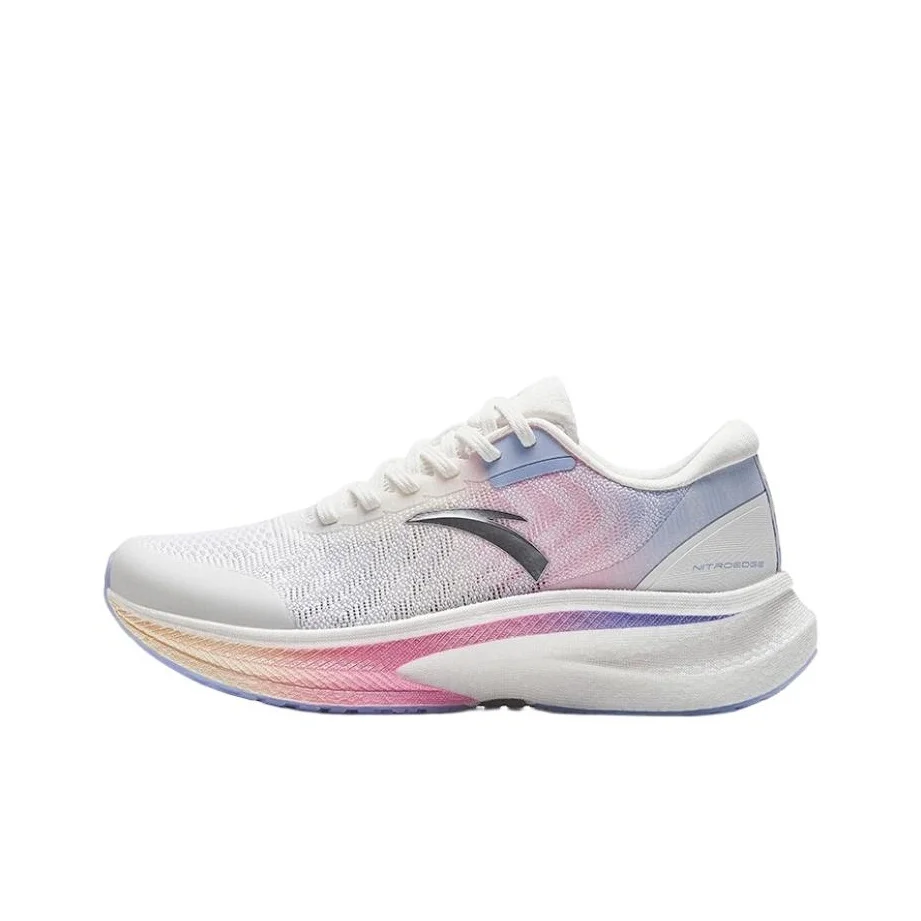 Anta Champion Series Fabric Slip Resistant Abrasion Resistant Low top Running Shoes Women's White Blue Pink 122335582S-7