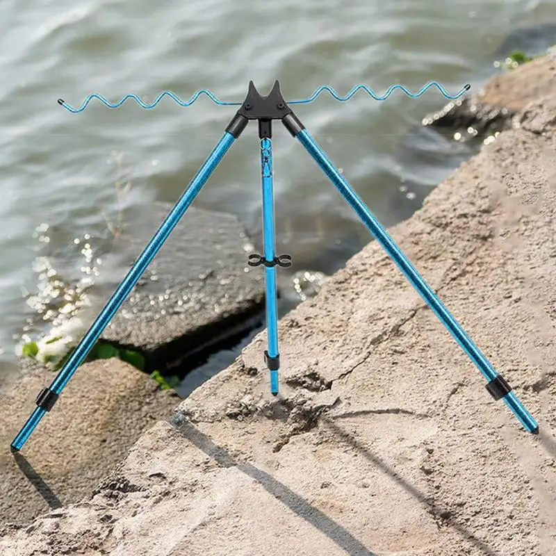 Folding Fishing Rods Tripod Fishing Rod Support Holder 8 Groove Aluminum Alloy Fishing Pole Stand For Fishing Accessories