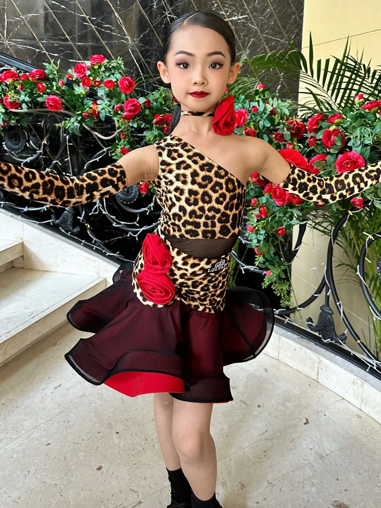 

New girls' Latin dance costumes training and performance dress children's performance costumes sets dancing dress