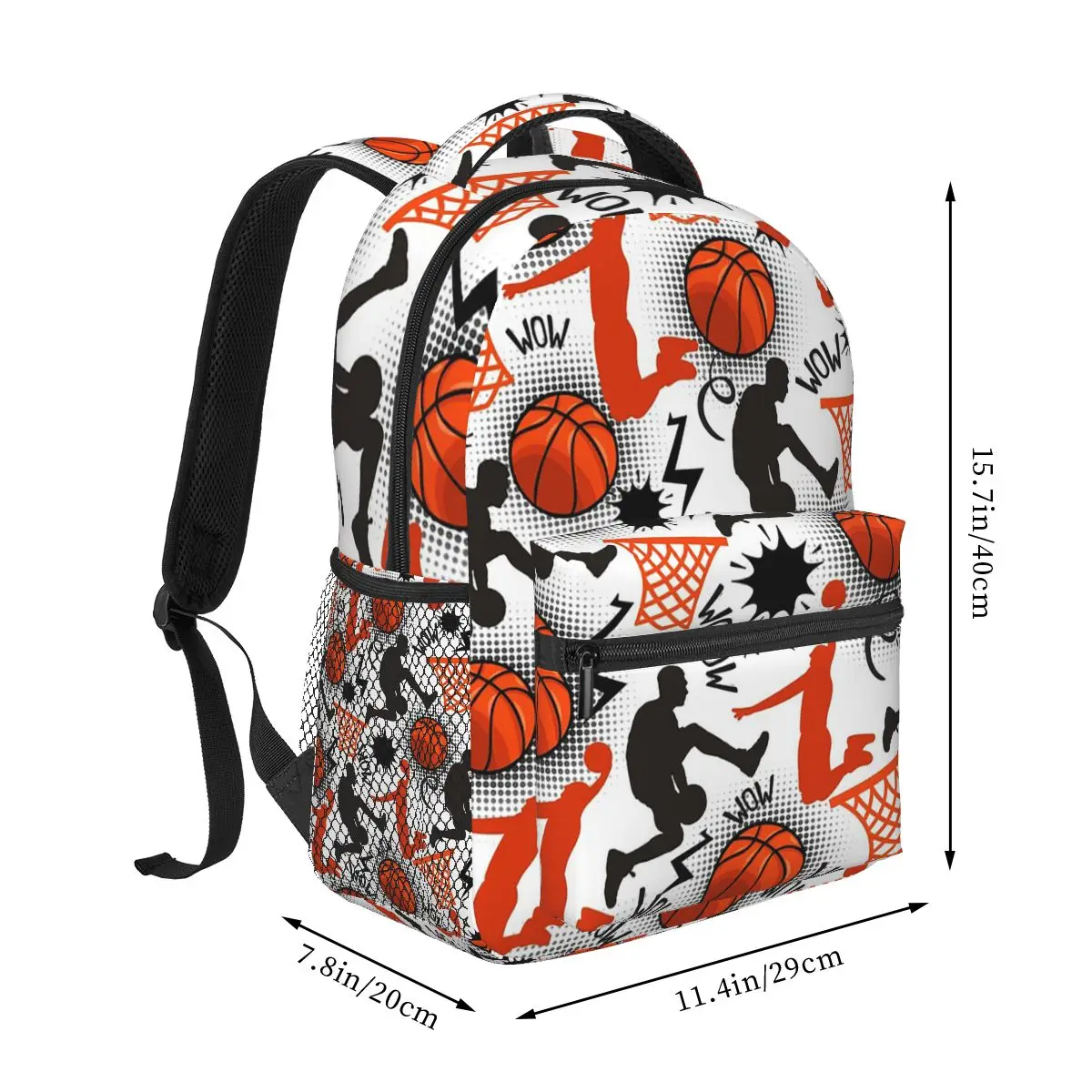 Sporty Basketball Themed Backpack Student Boys Girls BookBag Kids School Bag Computer Shoulder Bags for Men Women
