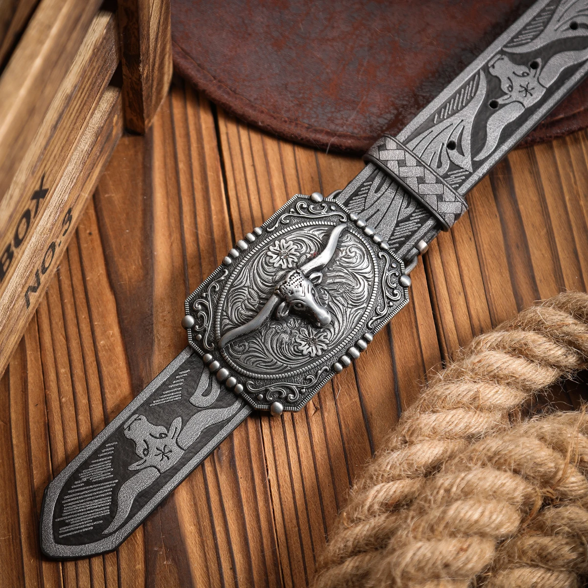Ein Western-Style PU-Ledergürtel für Damen und Herren, ein Klassischer und Lässiger Retro-Gürtel – Detail 10
