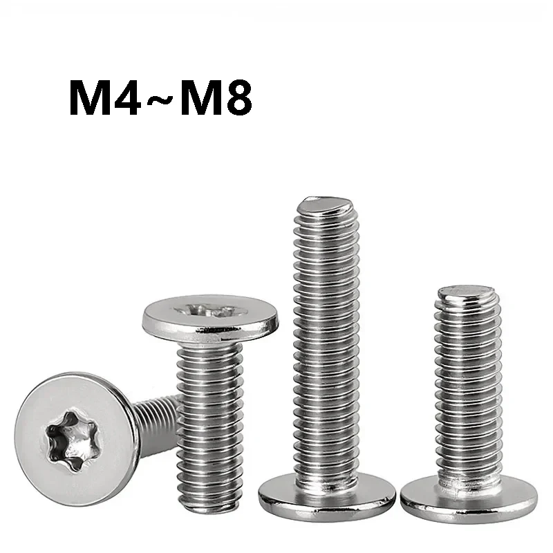 304 Stainless Steel A2-70 Torx Countersunk Flat Head Machine Screws M4 M5 M6 M8 Star Drive Fasteners
