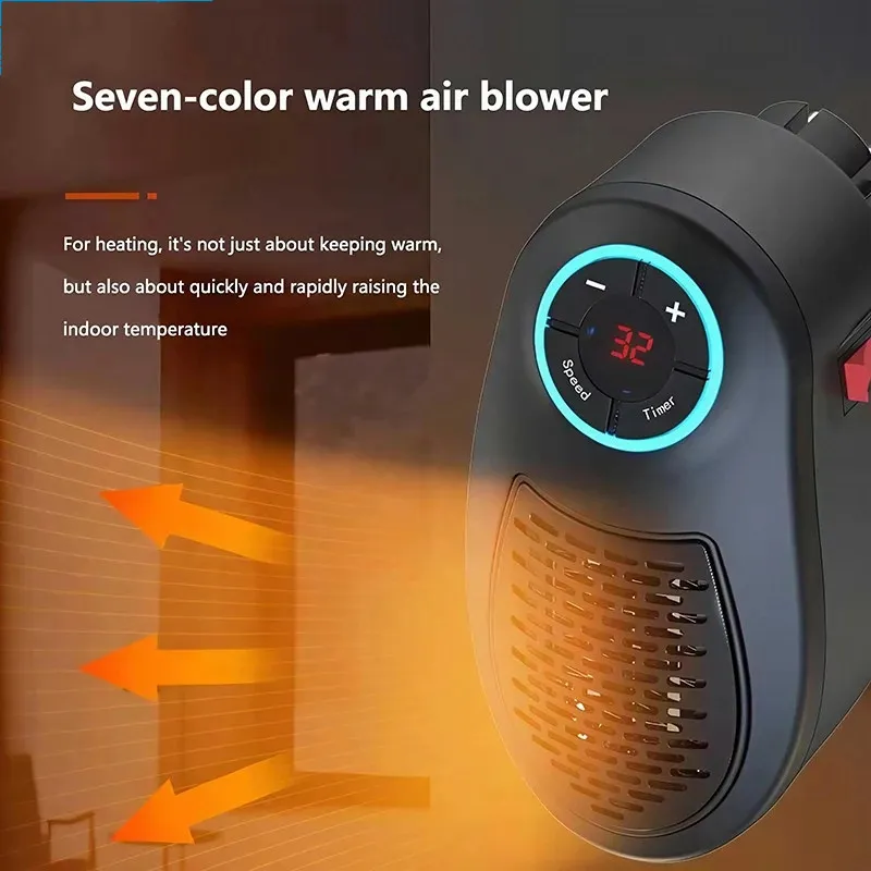 

Портативный электрический мини-нагреватель, интеллектуальный обогреватель с быстрым нагревом и дистанционным управлением, настенный керамический обогреватель PTC, зимний для дома