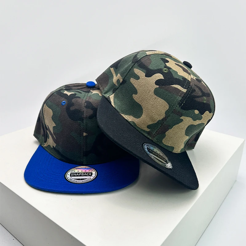 New Unisex Color Block Camouflage Baseball Hats Flat Eave Breathable Hip Hop Sunshade Peaked Caps Versatile Fashion Personal ins