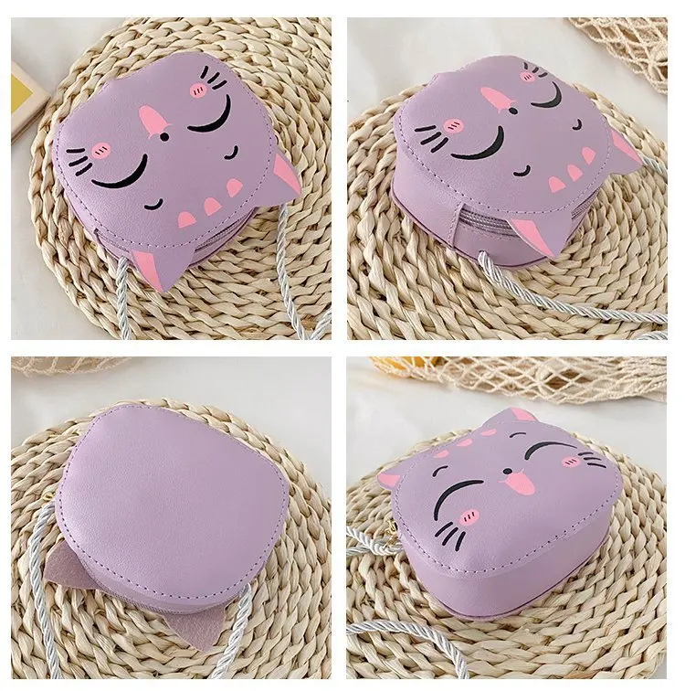 New Cartoon Children\'s Crossbody Bag Cute Cat Kids Fashion Coin Purse Wallet Handbags Lovely Boys and Girls Mini Shoulder Bags