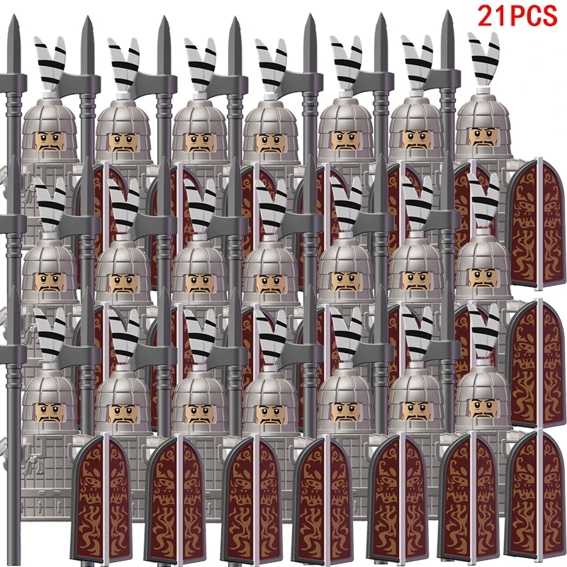 

MOC Китай qinchao Средневековый солдат Колесница Строительный блок Кирпичи Древний военный военный военный шлем Игрушки для детей