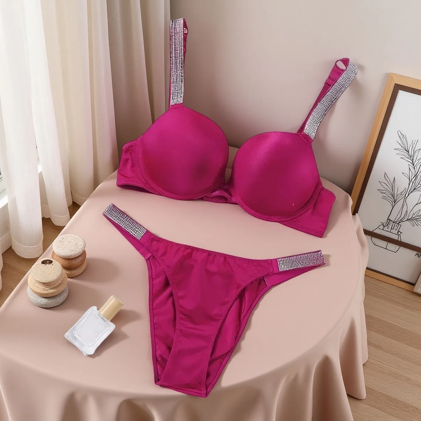 Nova moda feminina lingerie sexy esportiva clássico acolchoado ajustável push up v lingerie conjunto s conjunto de roupa interior