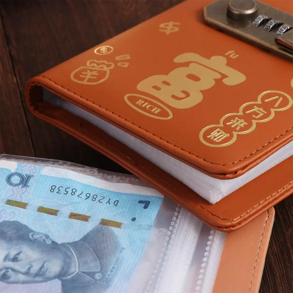 50 ورقة توفير المال من جلد البولي يوريثان، منظم مخطط محمول قابل لإعادة الملء، كتاب حساب كتيب التوفير #2