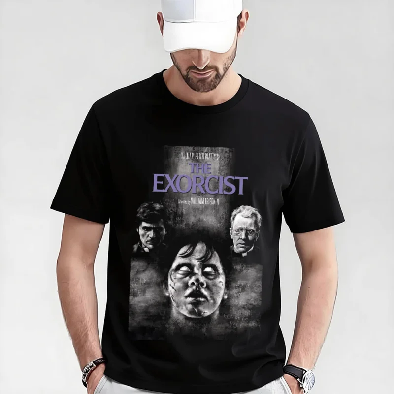 

Retro Horror Movie The Exorcist 0317 Sacry Halloween Gift t shirt Supernatural Darkness Pazuzu Graphic Clothes Large size Tops