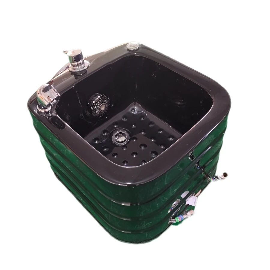 

Salon Equipment High Quality Acrylic Black Foot Bath Pedicure Spa Sink Tub Foot Wash Bowl Pedicure Basin