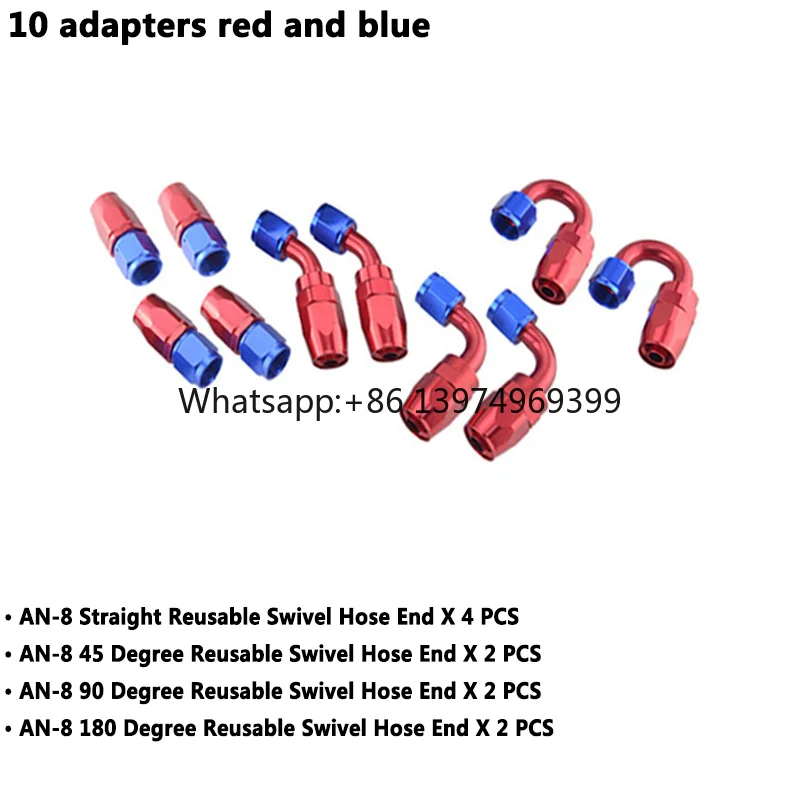 6m AN6 Fuel Oil Line Hose Stainless Steel Braided PTFE Tube/Brake Racing Oil Cooling Pipe Kit with 10 Fittings