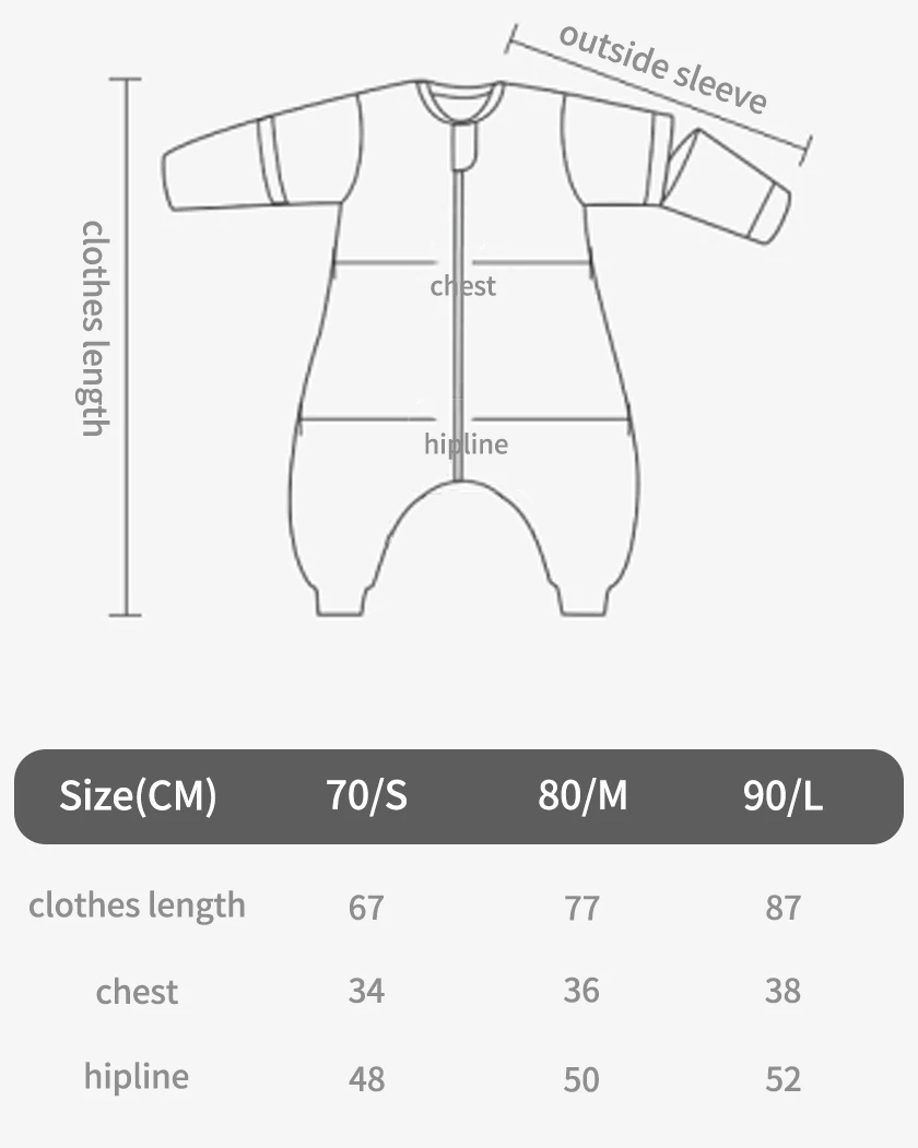 Baby's Winter Detachable Sleeve Sleeping Bag Soft Wearable Blanket with Legs Sack for Toddler Thicken 2.5 TOG 0-10 Degree