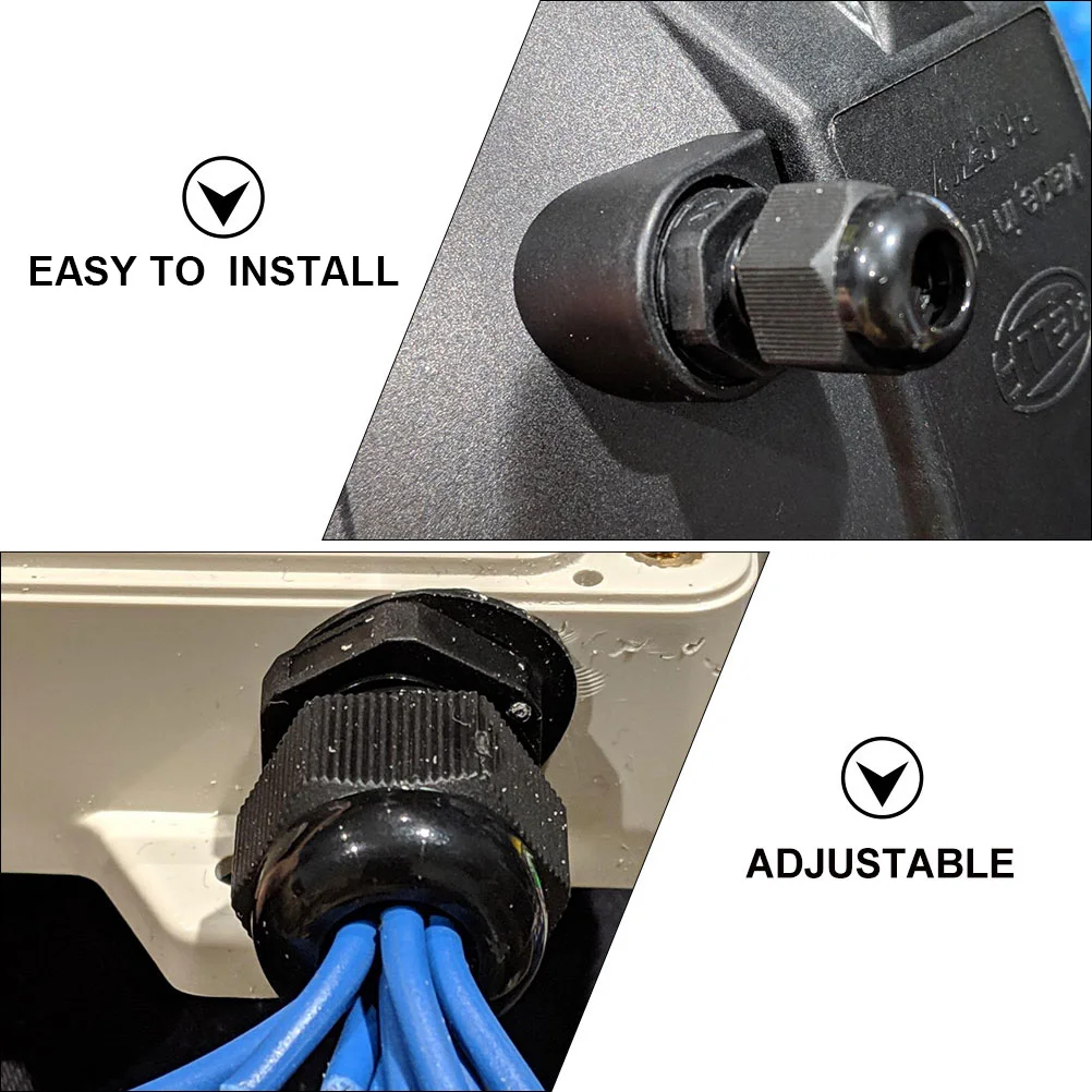 

20Pcs Adjustable Waterproof Cable Gland Strong Tensile Strength Nylon Cord Grip Connectors Fixing Head Elements