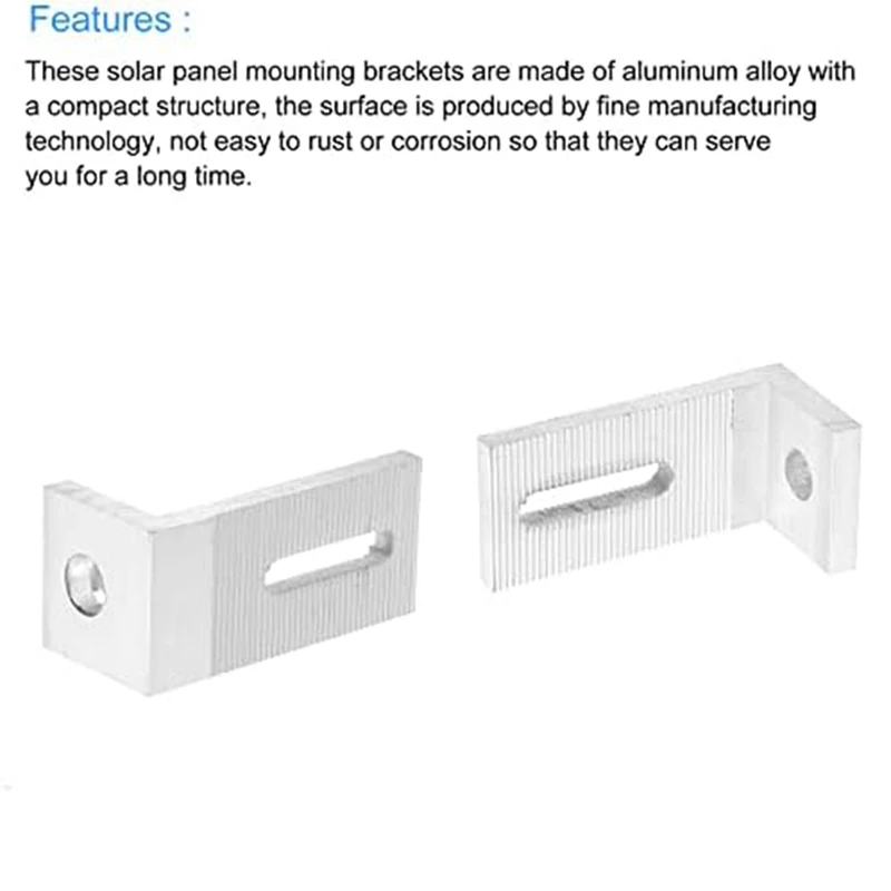 4 Pack Aluminum Alloy 8Mm Diameter L Brackets Mounting Brackets For Solar Panel System Install