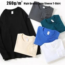 High Quality Cotton Men's T-Shirts Long Sleeve Slim Men T-Shirt Young Man Pure Color Tops Tees Shirt O-Neck For Male Boys Tshirt