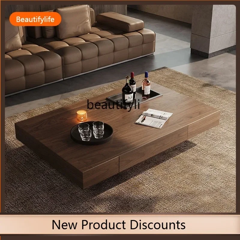 

X F109 Retro style solid wood box coffee table, sofa with coffee table simple living room rectangular wood