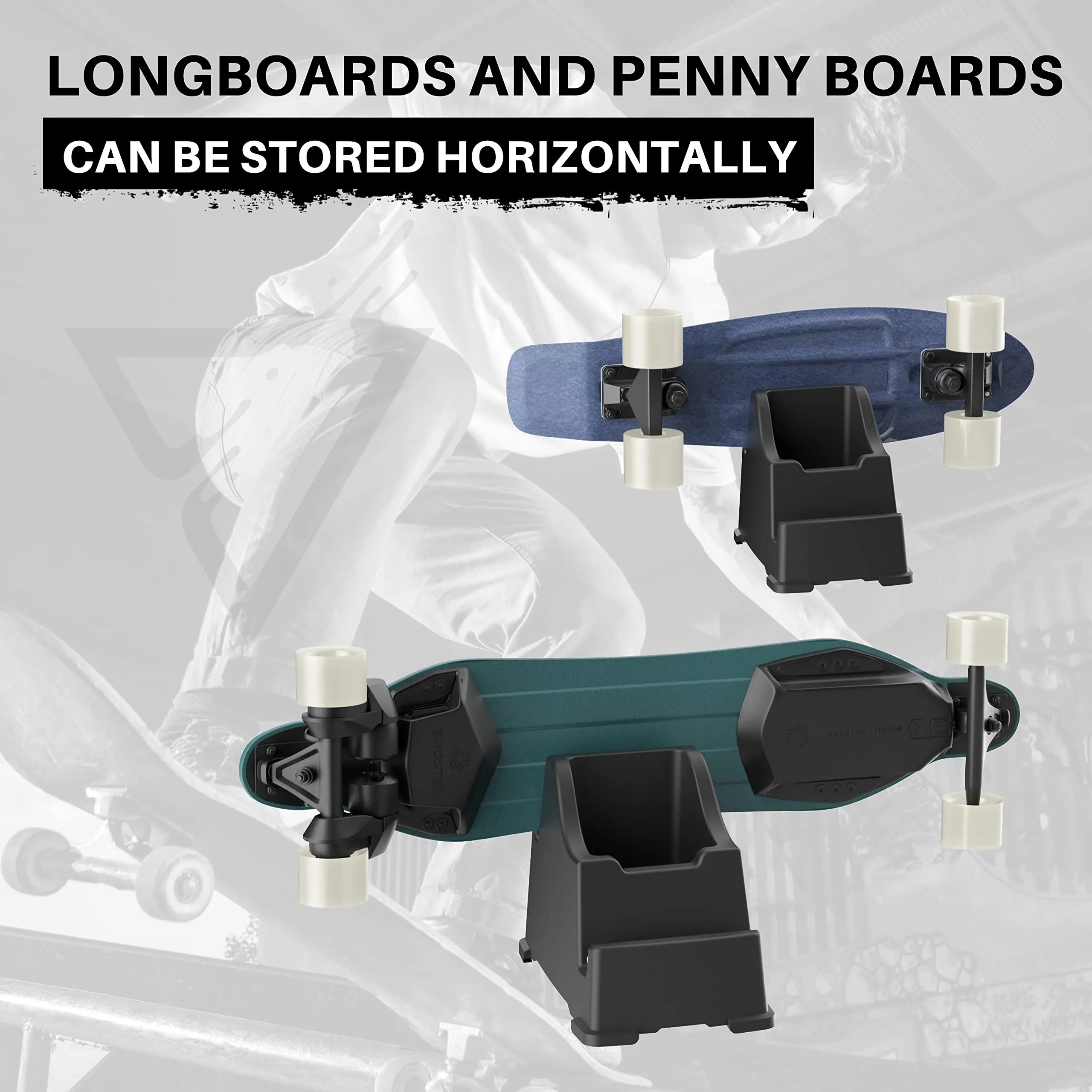 Immagine 4: Supporto per skateboard Hikeen: organizzare e visualizzare fino a 2 skateboard