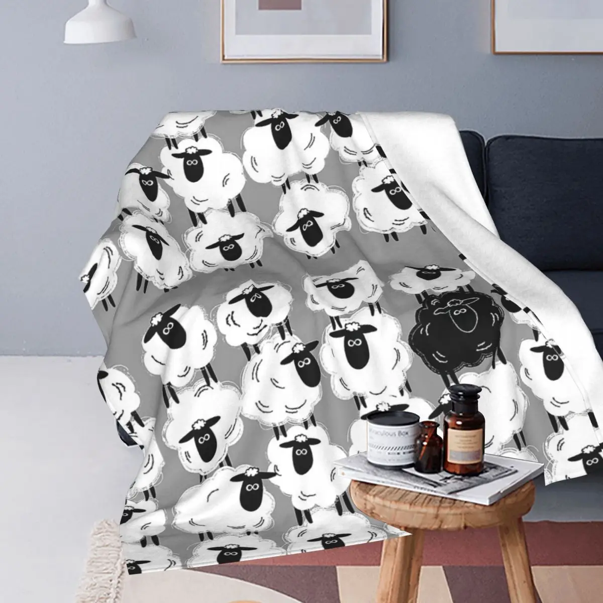 Black Sheep #1 - By Sheep Well Blanket Flannel Breathable Throw Blankets Sofa For Home Bedroom Outdoor Throws Bedspread Quilt