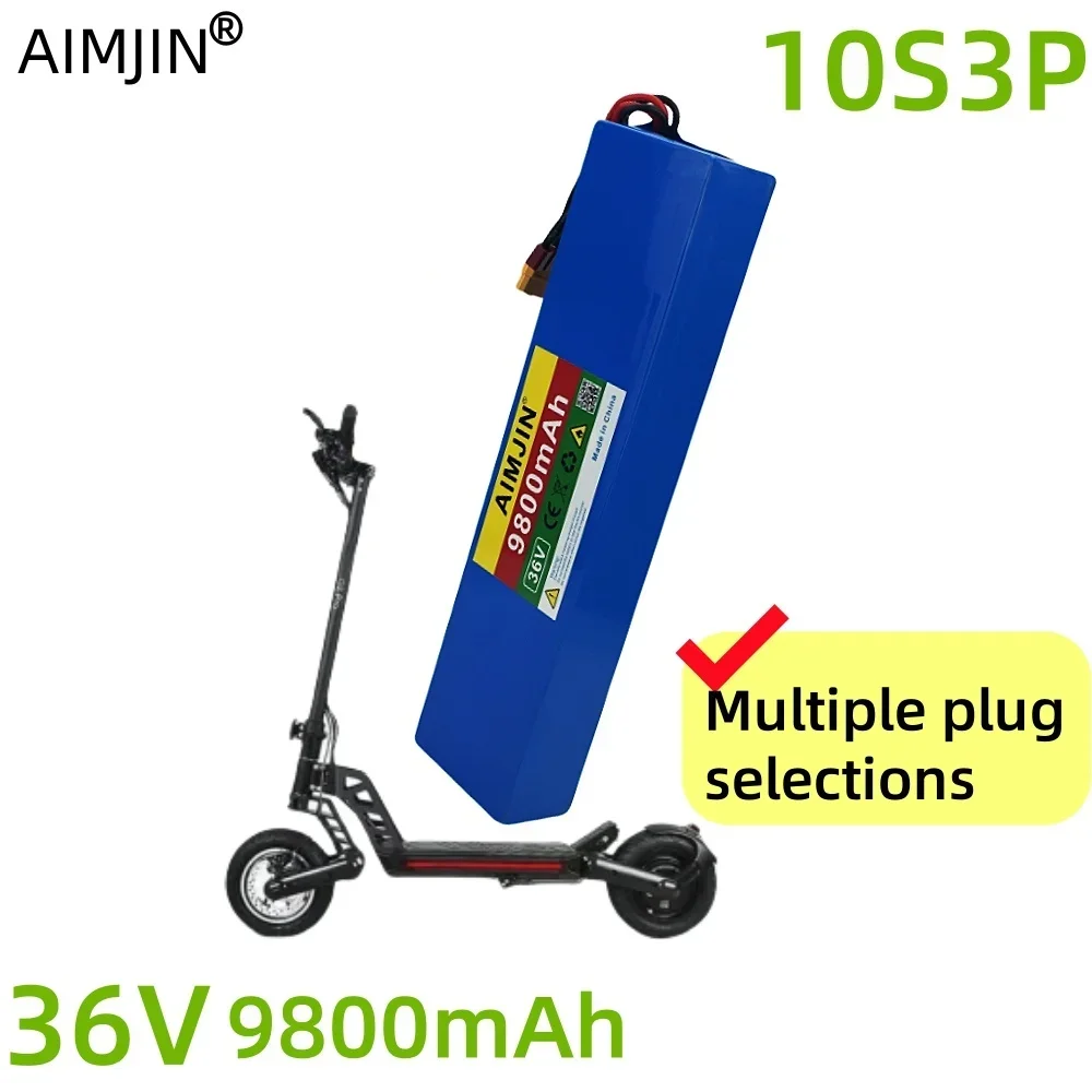 

10S3P 9800mAh, 36V, 18650 rechargeable lithium battery pack, high-power modified electric vehicle with BMS